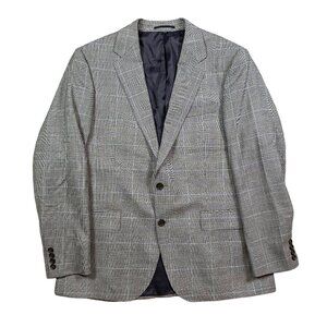 J.Crew Ludlow Slim Fit Sport Coat Suit Jacket Grey Plaid 44R Four Season Wool